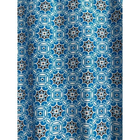 LOFT Blue/Black Ocean Mosaic Print Midi Tassell Dress Small‎ - Picture 7 of 10